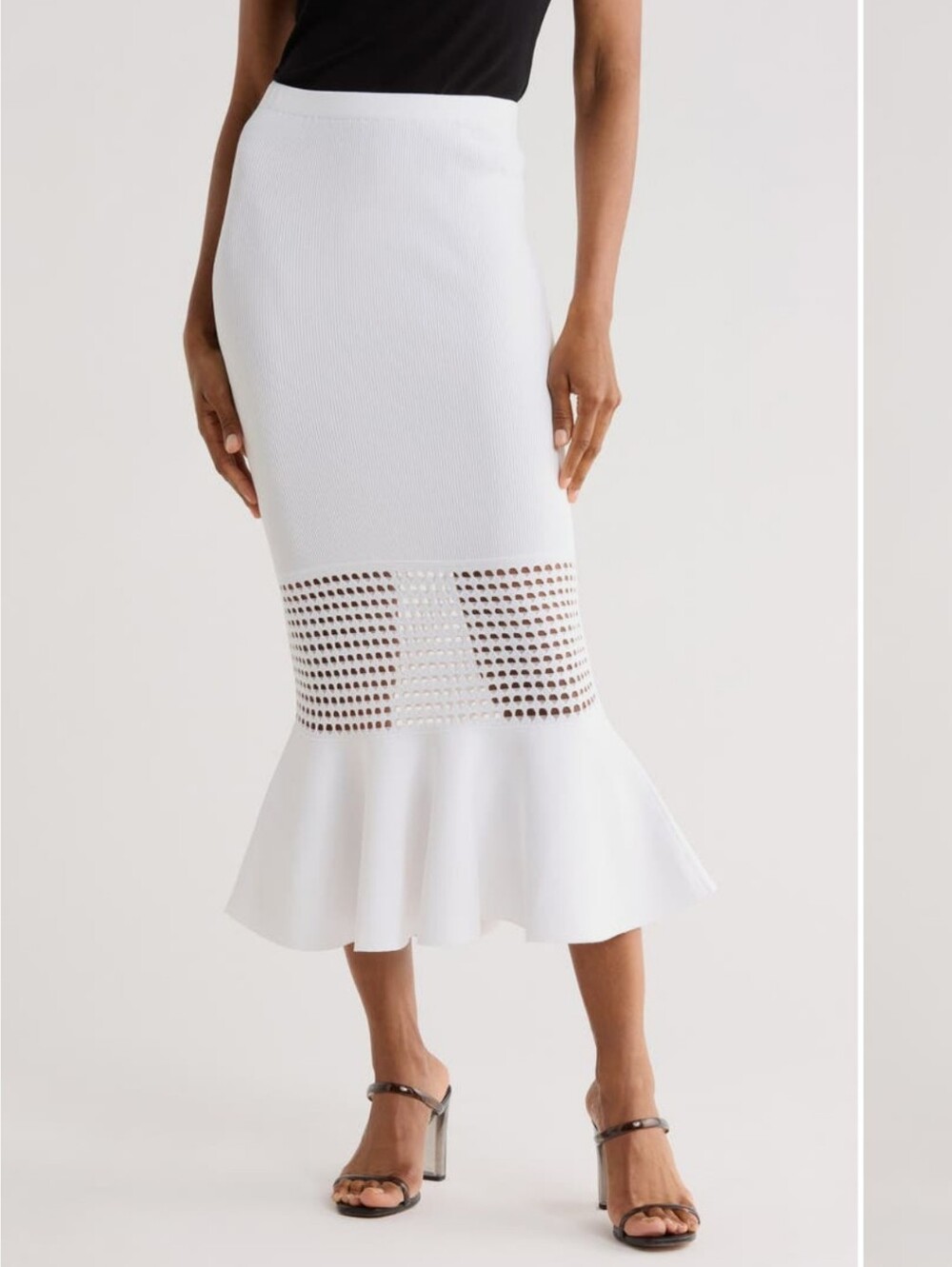 NWT Diane von Furstenberg Georgia Eyelet Sweater Skirt Ivory XS MSRP$398